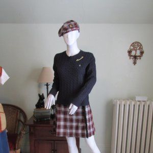 Vintage 60s Custom Kilt skirt and Matching Beret